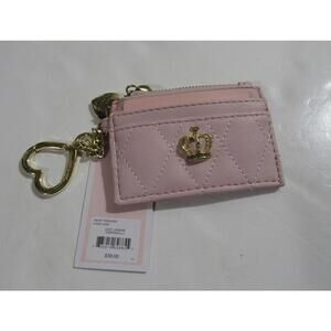Juicy Couture Heart Breaker Credit Card Case Holder Wallet Lt. Jasmine Pink NWT